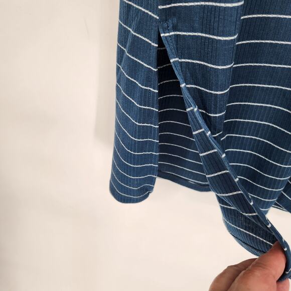 NWT Allthreads Blue White Stripe Coastal Long Cardigan Women's M - Picture 7 of 8